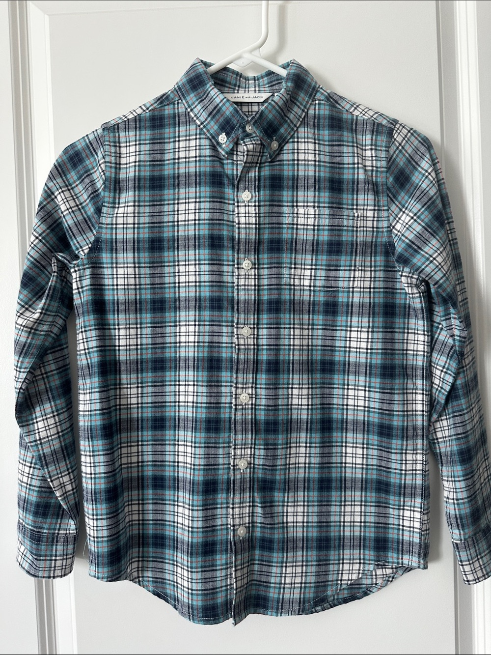 New Janie & Jack Brushed Cotton Button Down Shirt, Size 10.
